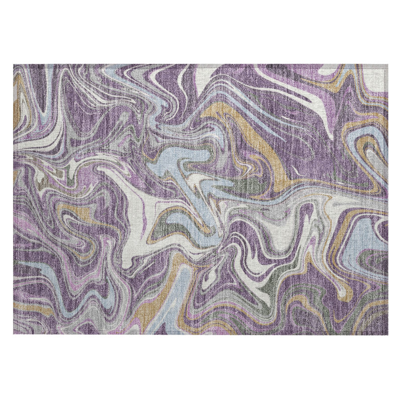 Machine Washable Indoor/Outdoor Jourdan ACN2395 Abstract Rug, Rectangle 1'8" x 2'6"