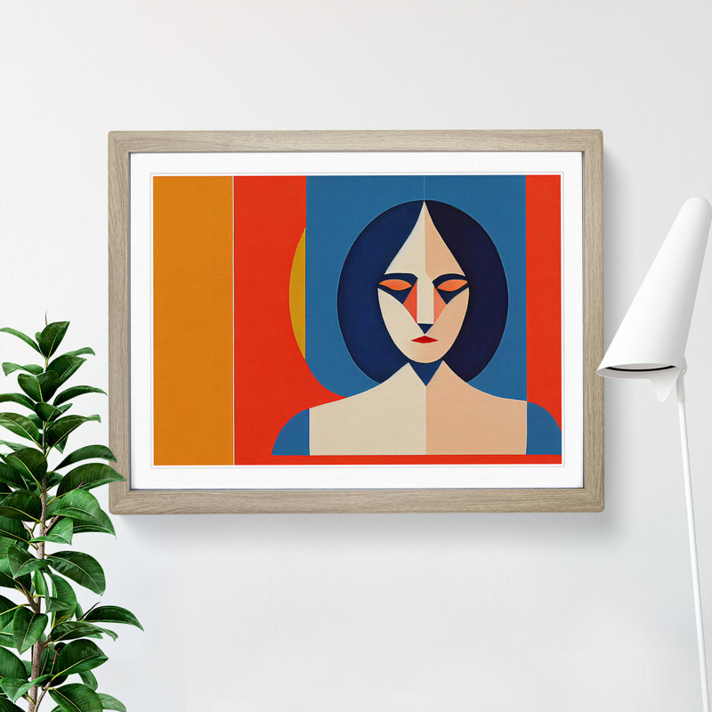 XH1022-8966X The Modern Woman Vol.1 Abstract 1 Piece Single Picture Frame Wall Art, 25cm H x 34cm W x 2cm D, Grey