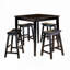 Ensemble de tabourets de bar sans dossier, pieds en bois-1224821181