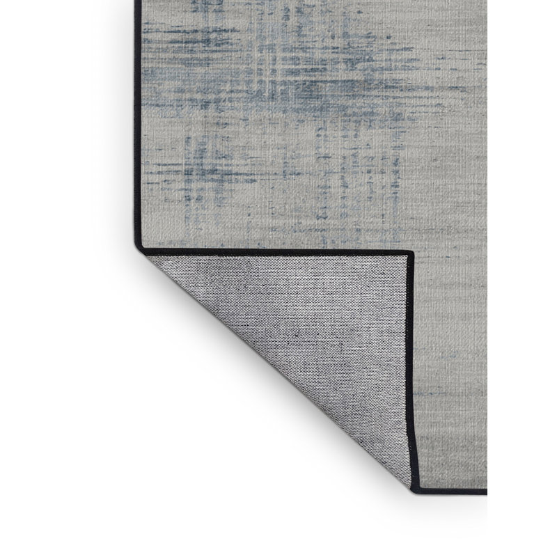 Tapis abstrait gris lavable à la machine, Rectangulaire 8 pi x 10 pi