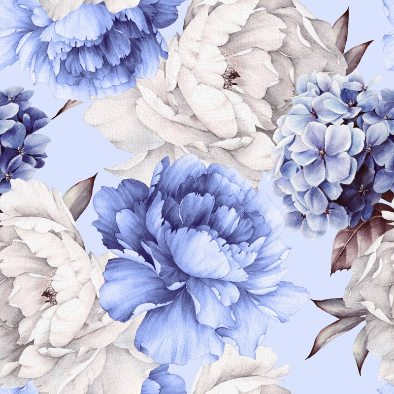 Floral Wall Mural, 10.42' W x 10.42' L