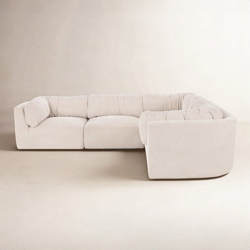 Canapé modulaire Earlene Classic L, Polyester beige