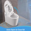 Toilette intelligente avec bidet, conception monobloc, couvercle à ouverture / fermeture automatique à l'aide d'un capteur de radars, chasse d'eau automatique après utilisation, siège chauffant à température réglable pour une expérience douillette, lavage à bulles et chaleur