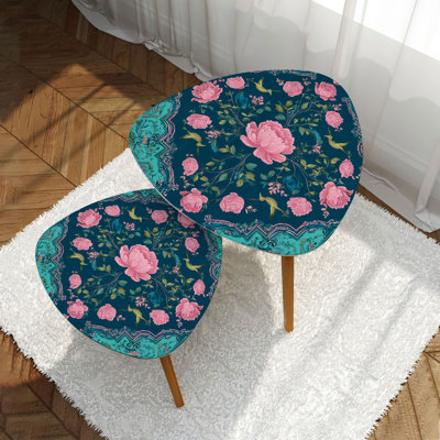 Ensemble de 2 tables basses gigognes Triangle