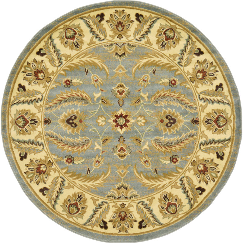 Tapis oriental jaune / bleu Niles, Rond 6 pi 1 po