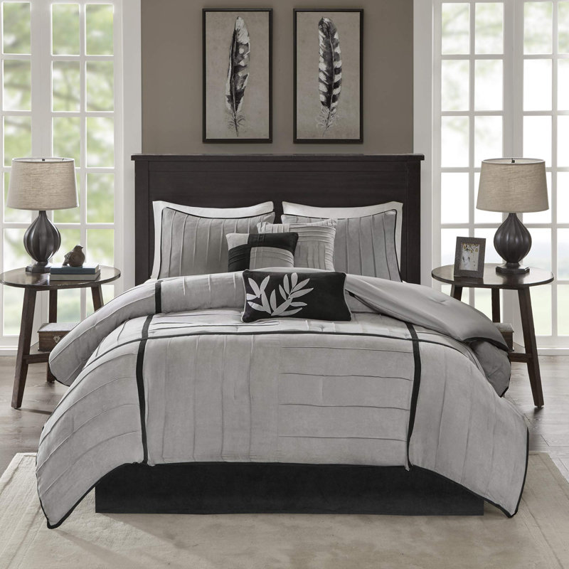 Rothi 7 Piece Comforter Set, Gray