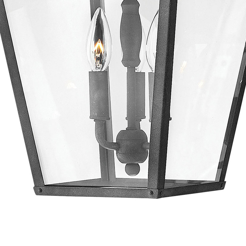 Trellis 3 - Bulb 23.3" H Mains only Outdoor Hanging Lantern, Incandescent, Aged Zinc, Clear Seedy
