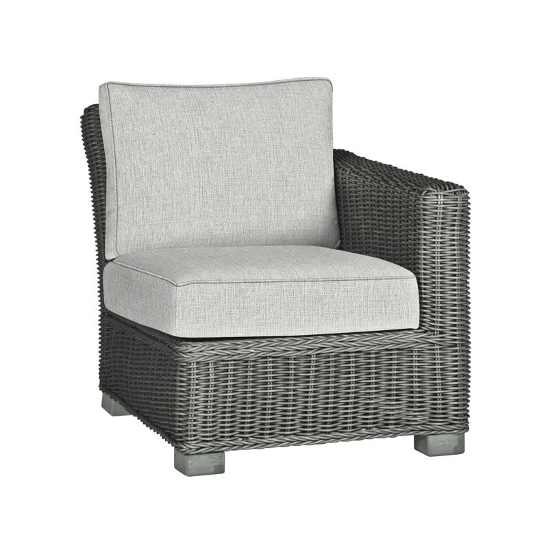 Canapé modulaire d'extérieur en résine tressée rustique N-Dura, Welt, Perle Bali, Gris ardoise