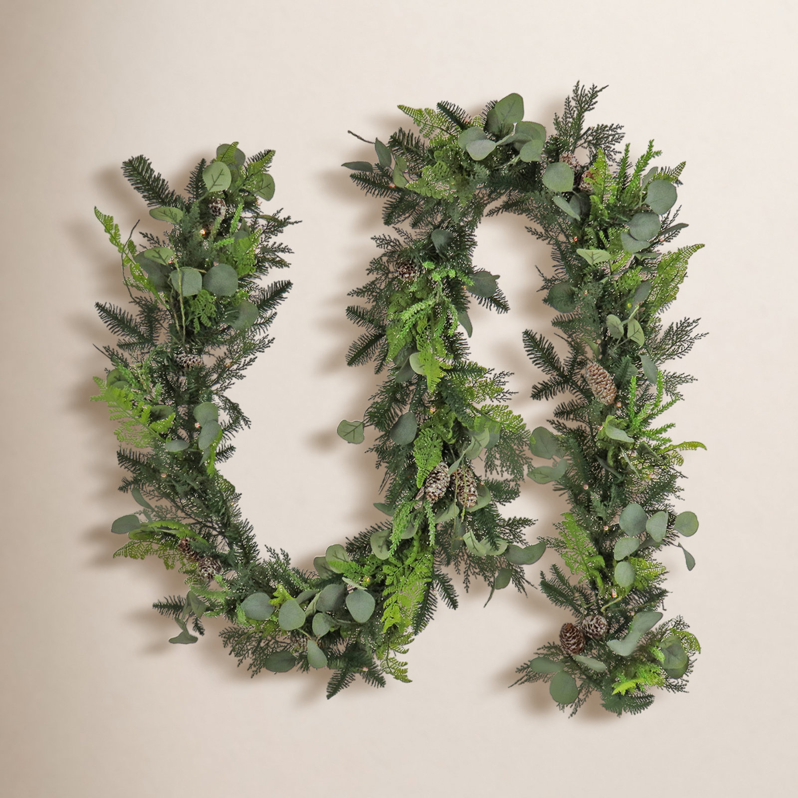 Pre-Lit Eucalyptus Christmas Garland, 108"