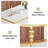 70" Rectangular Dining Table Set With Modern Luxury Gold Stainless Steel Gourd Legs Withtempered Glass Tabletop, Streamlined PU Leather Chairs With Gold Ball Accents-1151264676-1151264696