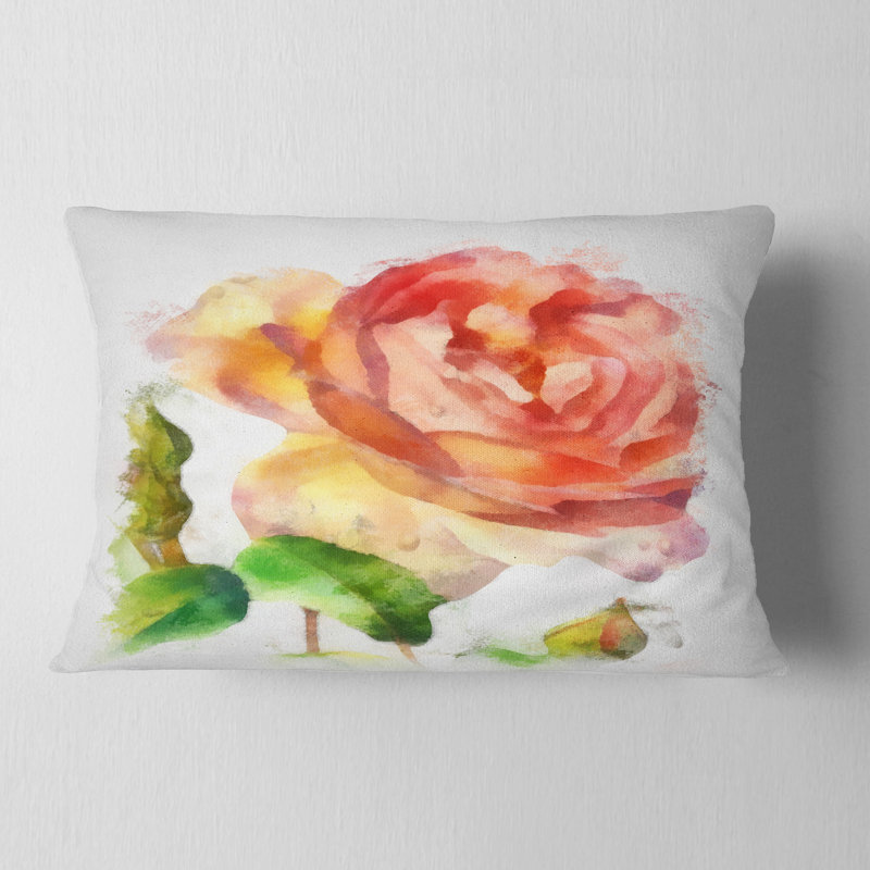 Coussin lombaire floral rose