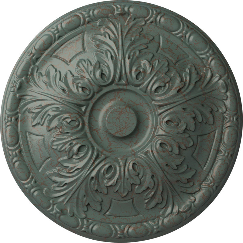 Médaillon de plafond H 15,75 po x l 15,75 po Granada, Craquelure tourbillon de nuage