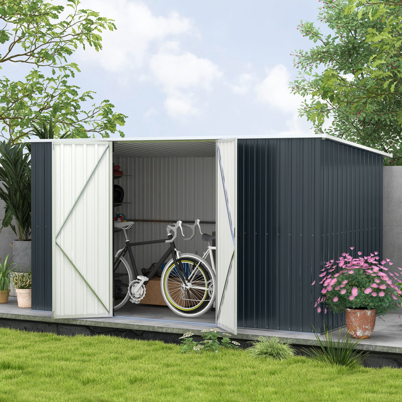 11 ft. W x 5 ft. D Galvanished Steel Pent Storage Shed