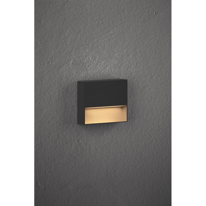 Piazza Anthracite Integrated LED Metal Step Light, 4.43” H x 5.5” W x 1.31” D