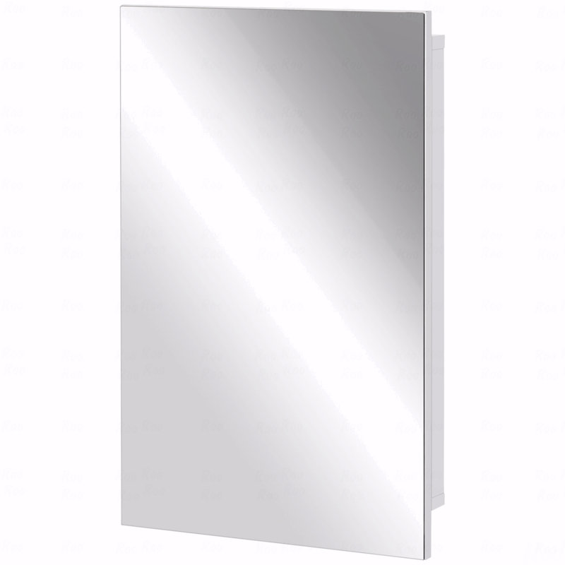 Armoire à pharmacie encastrée avec miroir, armoire de salle de bain à fixation murale avec porte simple et tablettes de rangement