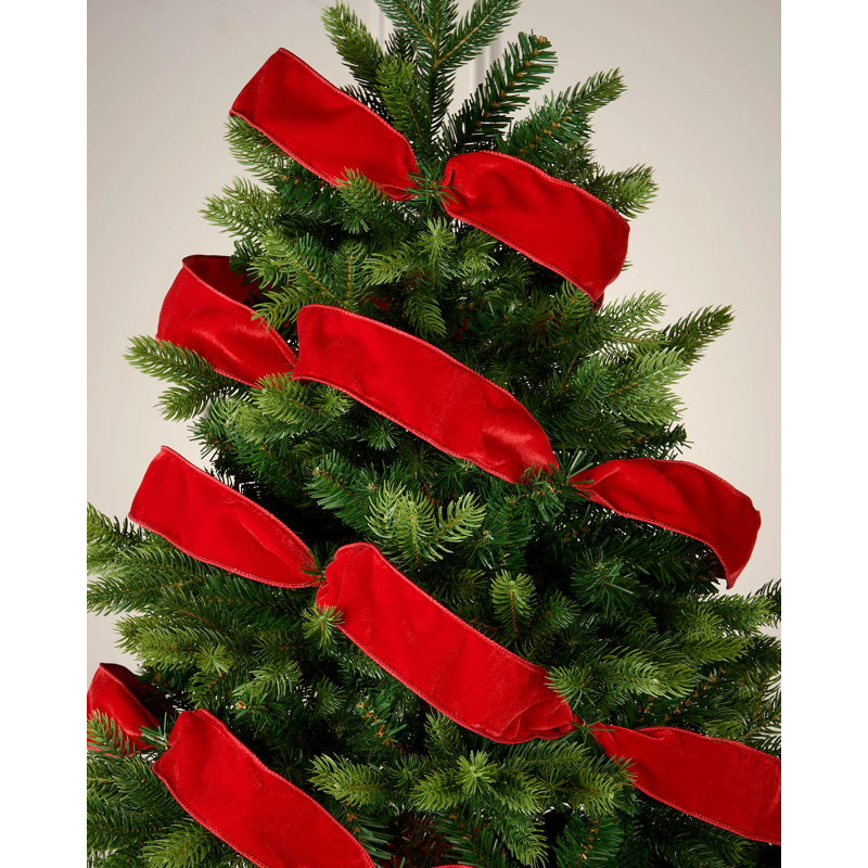 910cm Solid Colour Velvet Ribbon, Red