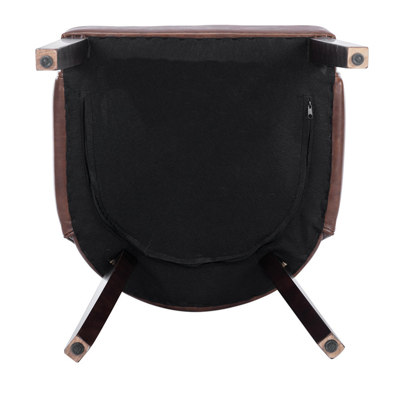 Hebah 19.5'' H Faux Leather Upholstered Armchair, Brown