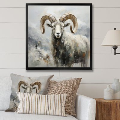 «Minimalist Goat Mountain Adventure II», art mural animal de chèvre