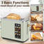 Grille-pain 2 tranches, grille-pain à écran tactile en acier inoxydable, 6 options de pain et de tonification, minuterie, plateau à miettes amovible, 900 W-108073896