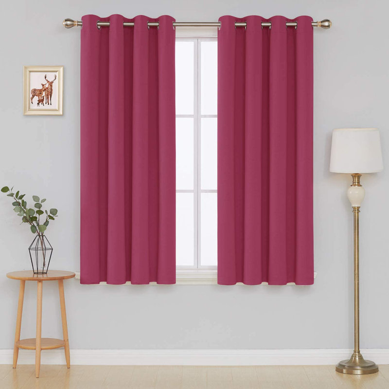 Borunda Room Darkening Curtain Single Panel, 52" W x 63" L, Rose
