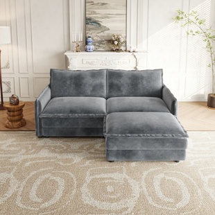 Causeuse profonde rembourrée de grande taille avec 1 repose-pieds