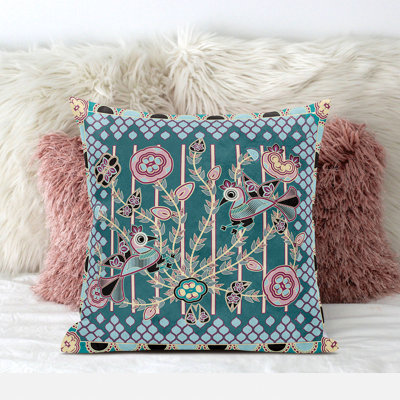 Floral Outdoor Reversible Throw Pillow