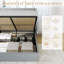 Lit plateforme tapissier avec rangement à velours hydraulique et lattes en bois-676215253-676215254