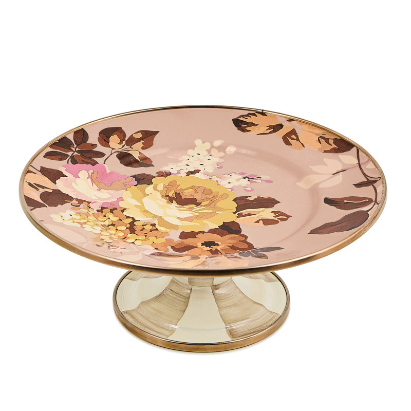 Wild Rose Mini Pedestal Platter, Mauve