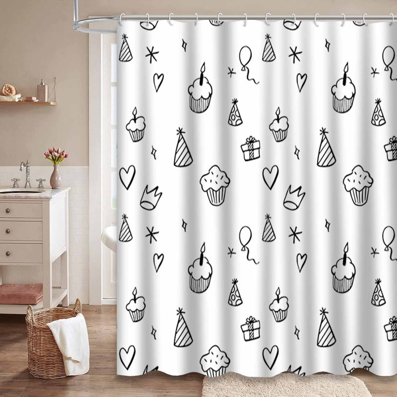 Rideau de douche avec 12 crochets, L 72 po x l 72 po