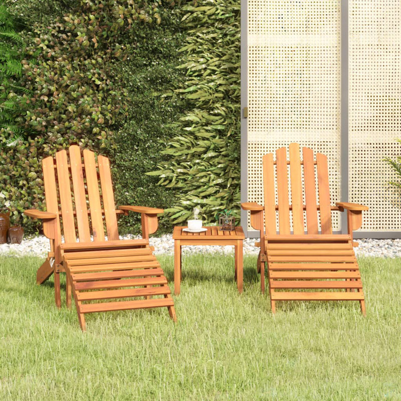 Chaise Adirondack d'extérieur Piercey, Brun