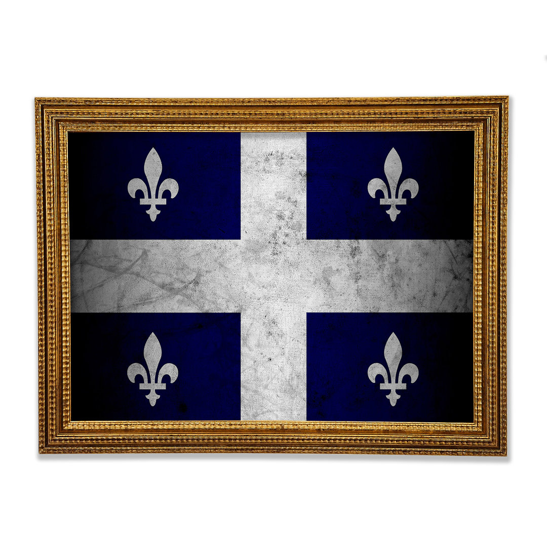 Quebec Grunge Flagge - Druck