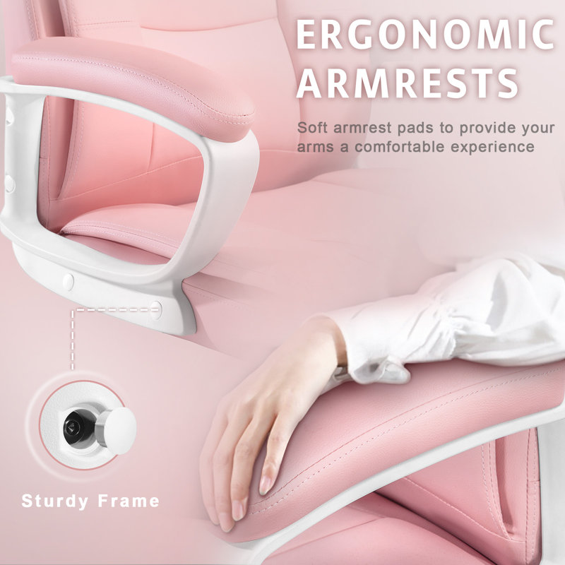 Chaise de bureau à domicile, conception robuste de 400 lb et de grande taille, dossier lombaire ergonomique à haut dossier