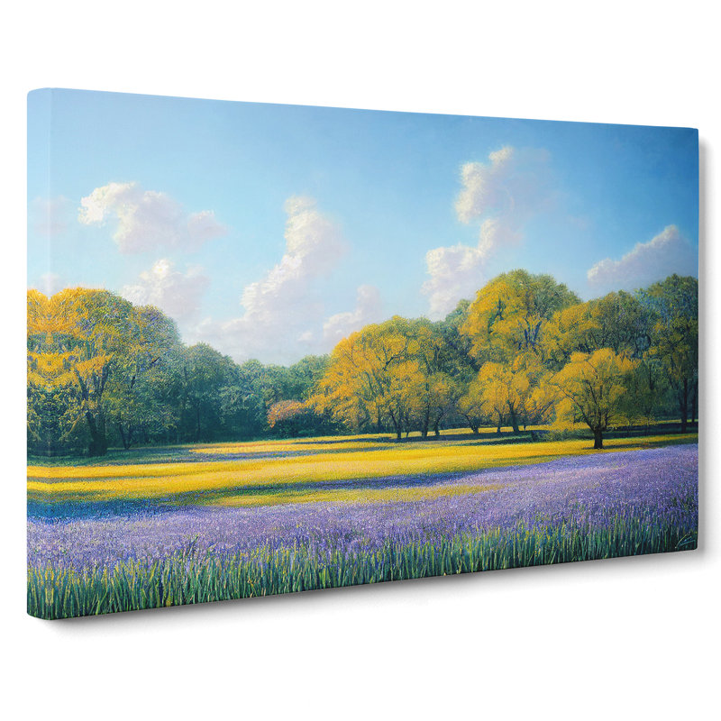 Alluring Bluebell Field - Wrapped Canvas