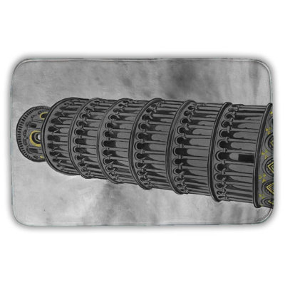 Tower of pisa in italy Bath Mat with Non-Slip Backing - Quick Dry Memory Foam Bathroom Rug - Absorbent - Modern Plush Spa-Style - Machine Washable