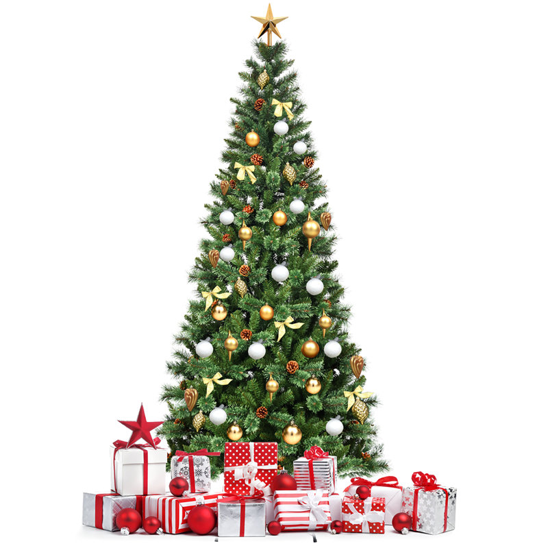 Arbre de Noël artificiel à charnière vert 8 pi Premium, H 8 pi