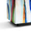 Table basse carrée moderne en verre et table de bout 22 "H Graffiti Abstract Art, ensemble de 2 pièces