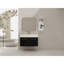Meuble-lavabo mural 36 po avec lavabo et support de rangement, lavabo à rebords épais en résine