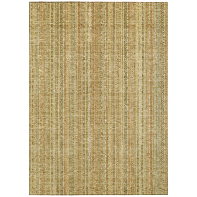 Emberith Gold Washable Indoor-Outdoor Rug - LOOMLAN, 5' x 7'6"