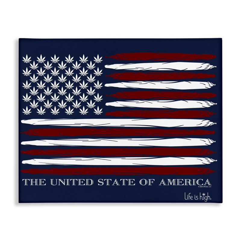 Art mural sur toile Herb America Flag, H 30 po x l 40 po
