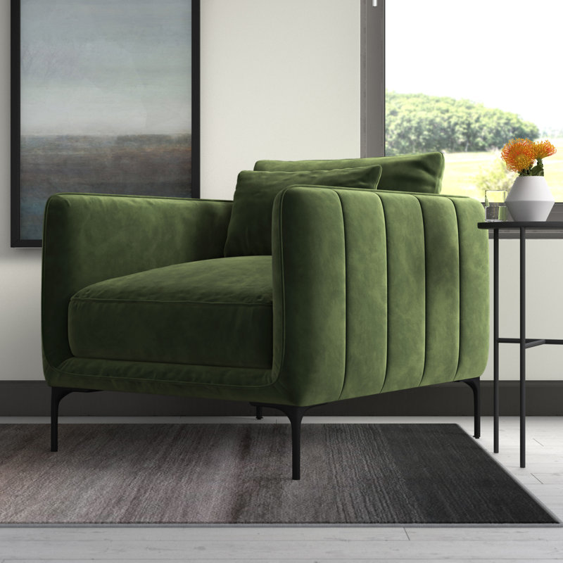 Rae Upholstered Armchair, Vert militaire