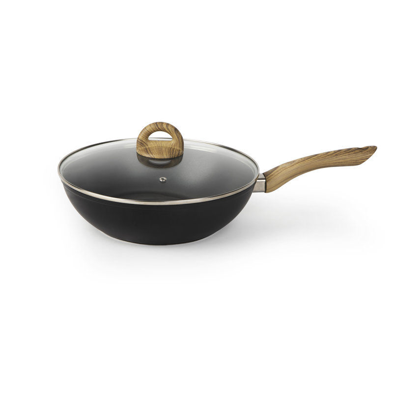 Excelsa Sakura Aluminum Wok with Lid