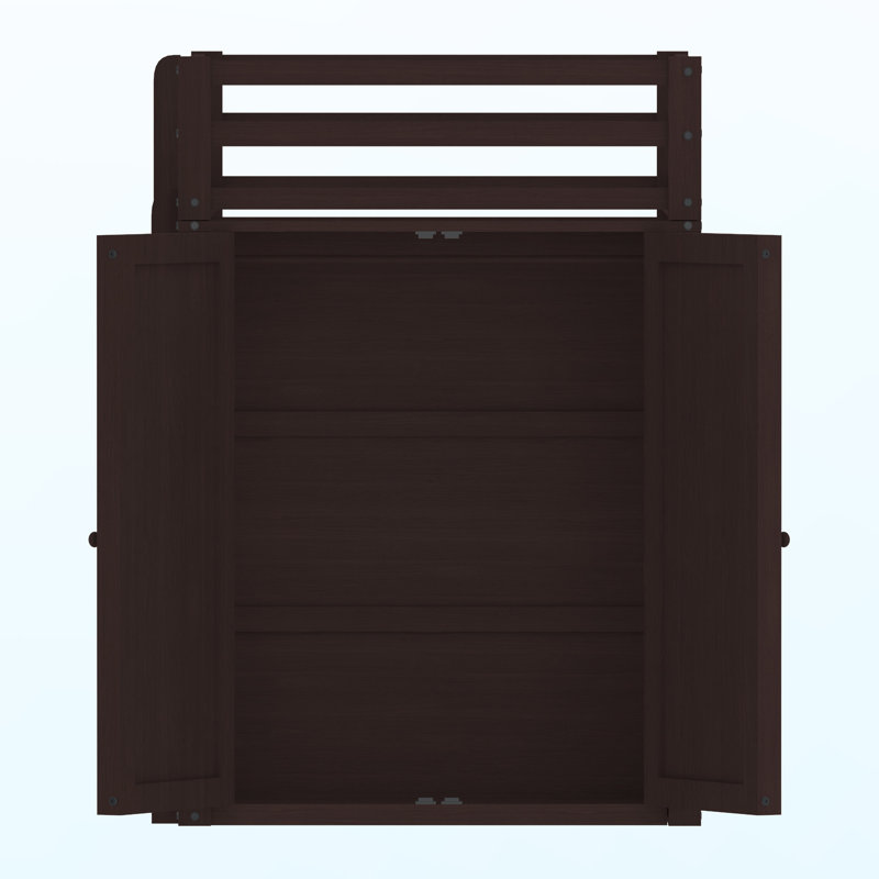 Gerrilyn Kids Twin Loft Bed with Drawers, Espresso