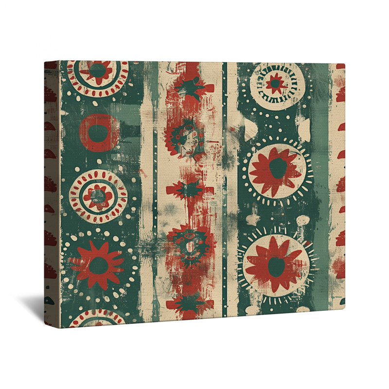 Toile de galerie abstraite avec cercles floraux abstraits en plusieurs tailles, 16 po x 20 po