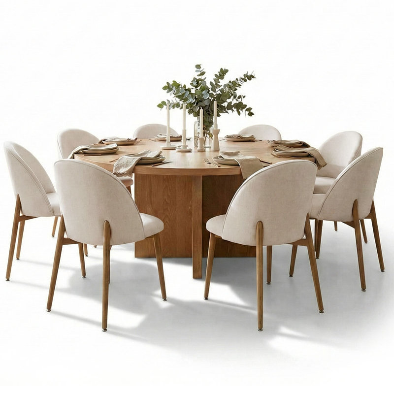Ensemble repas 9 pièces 60 "à piédestal rond 9 pièces