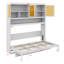 Lit escamotable mural peu encombrant avec armoire supérieure, éclairage intégré et ports USB-550034425