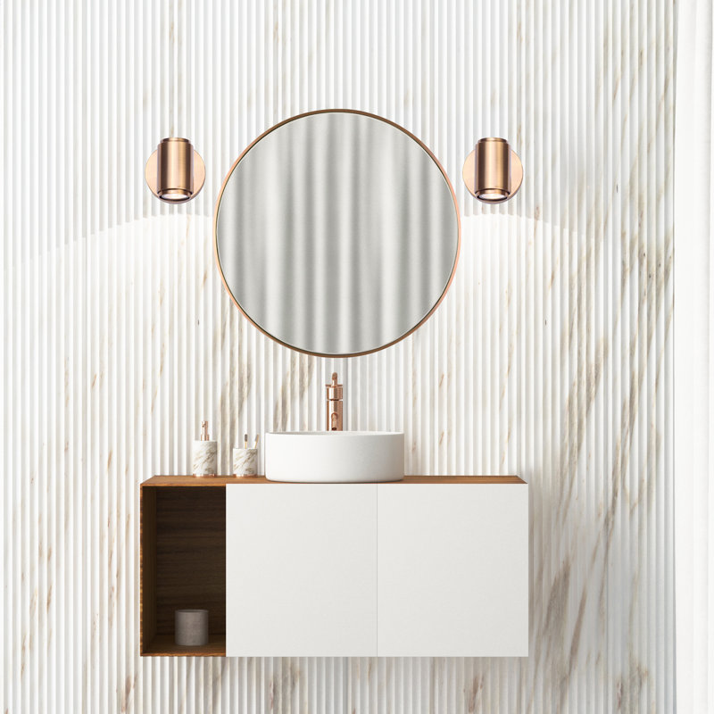 Miroir d'appoint Chasteen, Noir, 33 po x 33 po