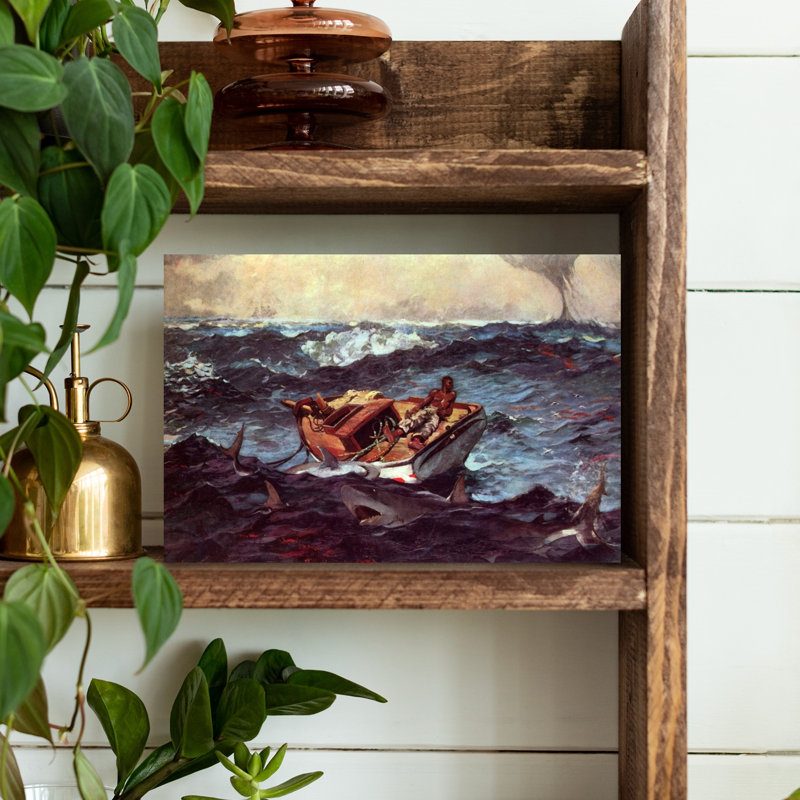 «Gulf Stream», abstrait, requin orchidée, océan côtier, impression d'art mural, H 12 po x l 18 po
