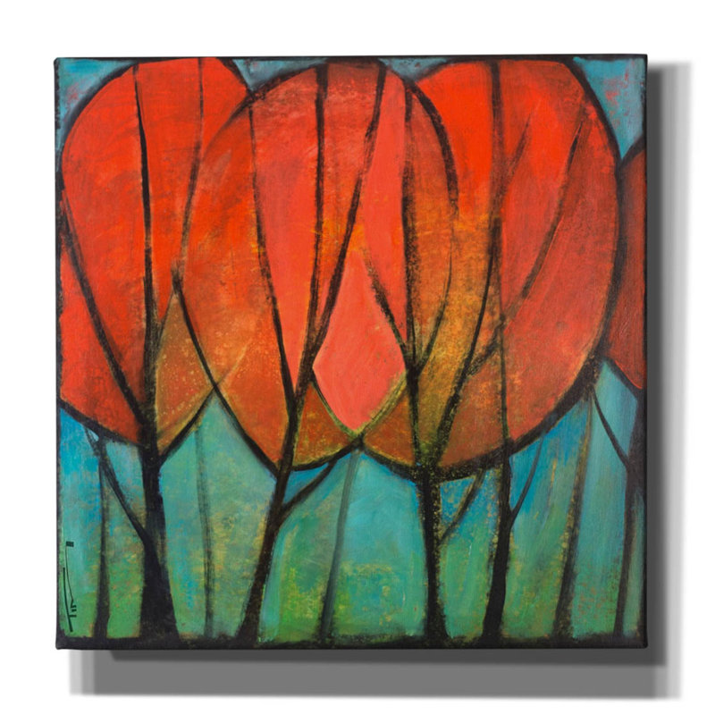 «Red 1 Barrel Studio» par Tim Nyberg, art mural sur toile, H 12 po x l 12 po x P 0,75 po
