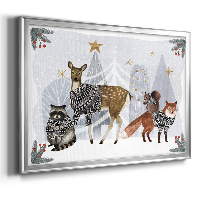 Cozy Christmas Collection A, reproduction d'art sur toile, H 30 po x l 44 po x P 1,5 po, Argent