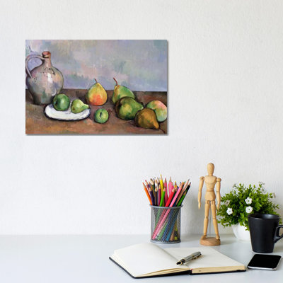 Still Life With Pitcher And Fruit, 1885-87 by Paul Cezanne - Wrapped Canvas Painting